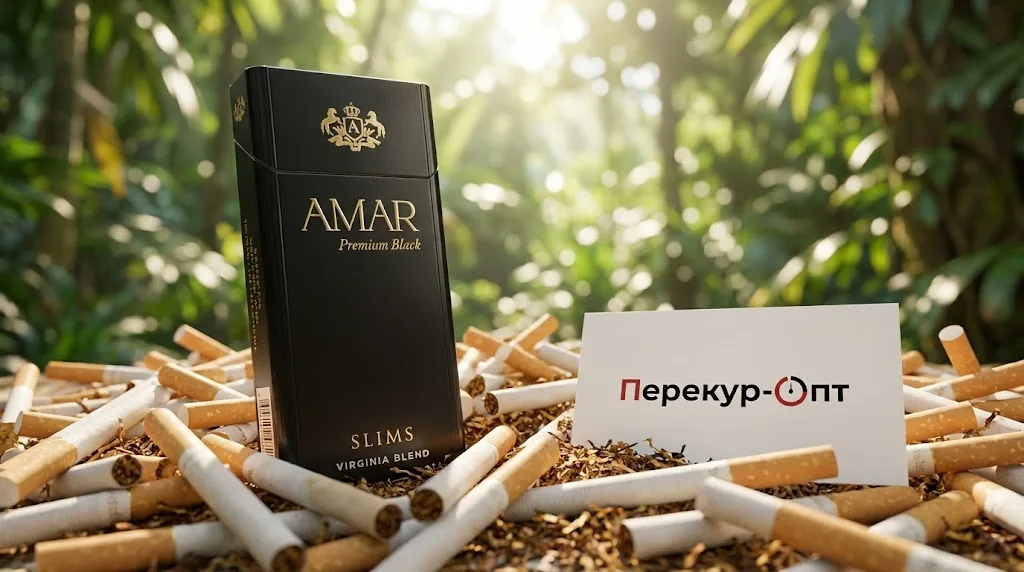 Amar Premium Black Slims Virginia Blend · АМАР ПРЕМИУМ БЛЭК СЛИМС — оптом в Москве